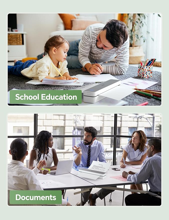 200 Sheets Thermal Printer Paper 8.5x11 US Letter MT610 Thermal Paper, Compatible with PRT/iDPRT/HPRT Portable Printer and Other Brands Thermal Document Printers