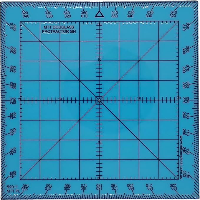 Douglas Protractor Graduated in Degrees for Angle Measurements and map Plotting for Outdoor, Marine or air Navigation, Hiking, Orienteering and Survival