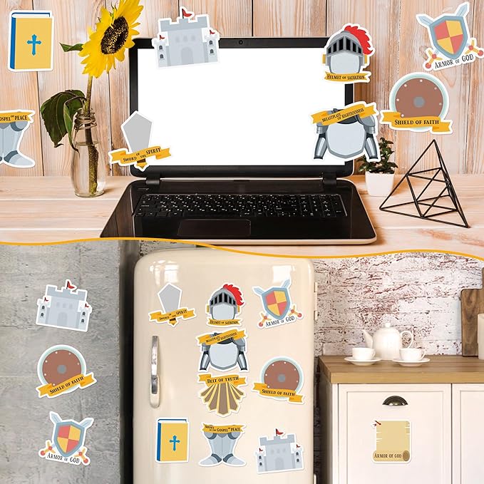 30 Pack Armor of God Sticky Notes, Total 600 Sheets, Religious Knight Self Sticky Notepads Memo Pads Christian Sunday School Office Supplies Classroom Reward Party Favors Goodies Bag Fillers