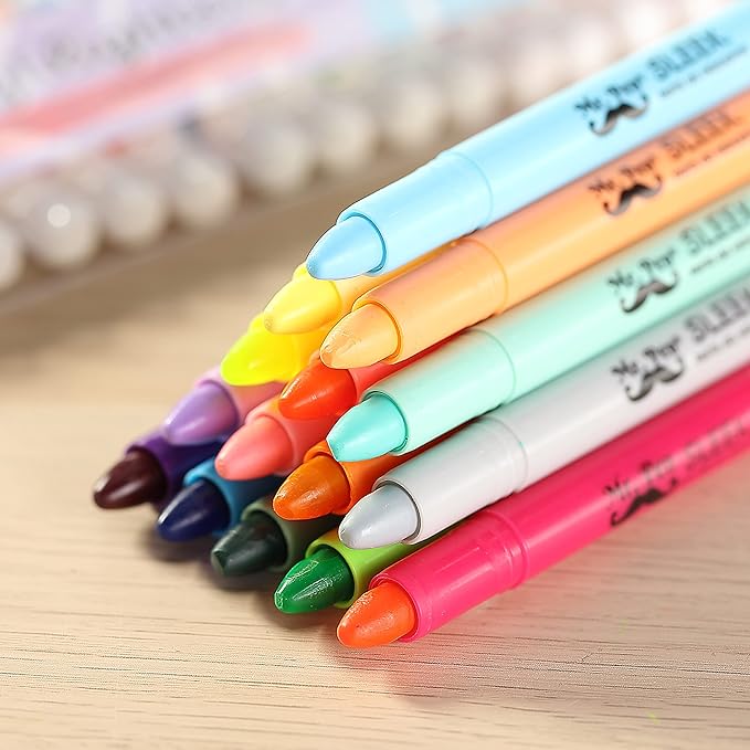 Mr. Pen Gel Highlighters Assorted Colors - 16 Pcs (8 Pastel & 8 Vibrant), No Bleed Bible Highlighters