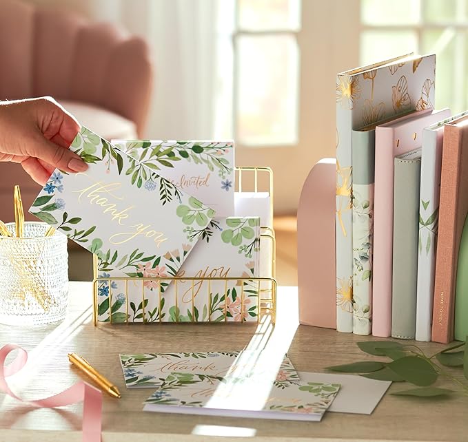 American Greetings Blank Thank You Cards with Envelopes for Wedding, Birthday, Baby Shower, Floral (48-Count)
