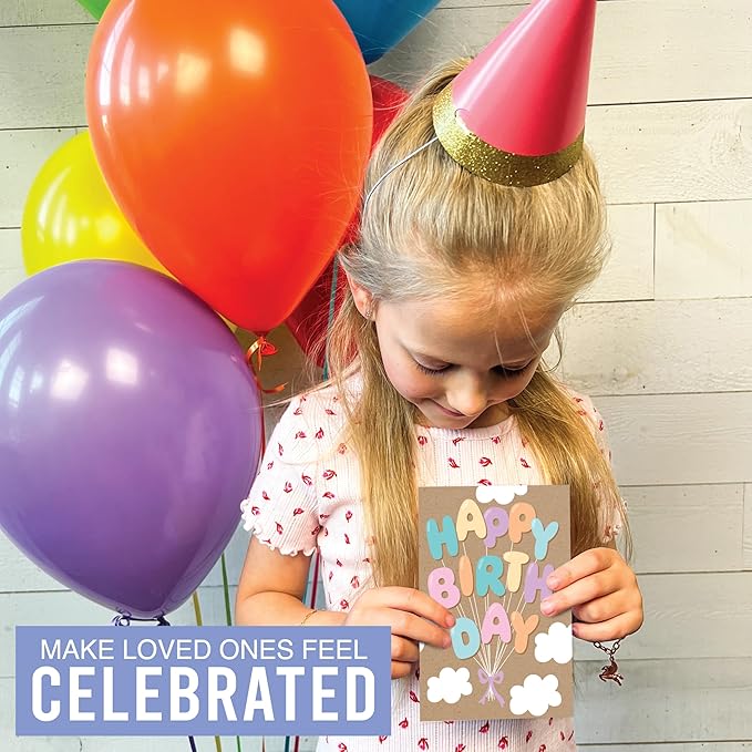 Hadley Designs 54 Happy Birthday Cards Bulk with Envelopes – Assorted Birthday Cards for Kids and Adults, Ideal for Personalization and Bulk Buyers (Doodle Kraft)