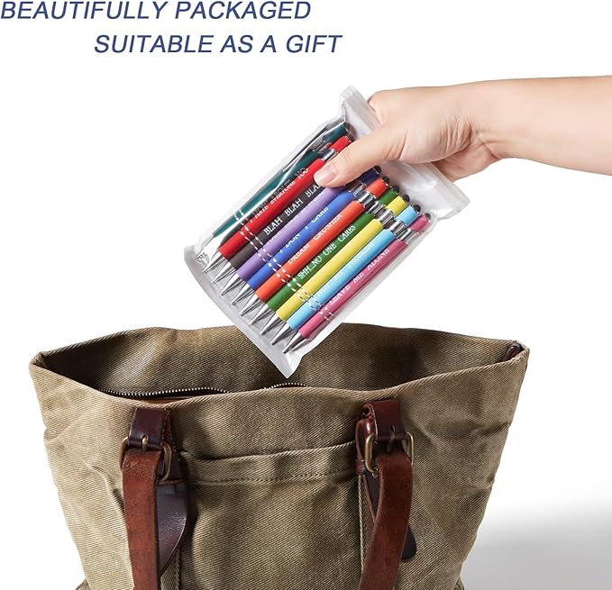 10PCS Funny Multicolored Ballpoint Pens with Complaining Quotes and Touch Screen Function Office Gifts Negative Passive Ballpoint Pens