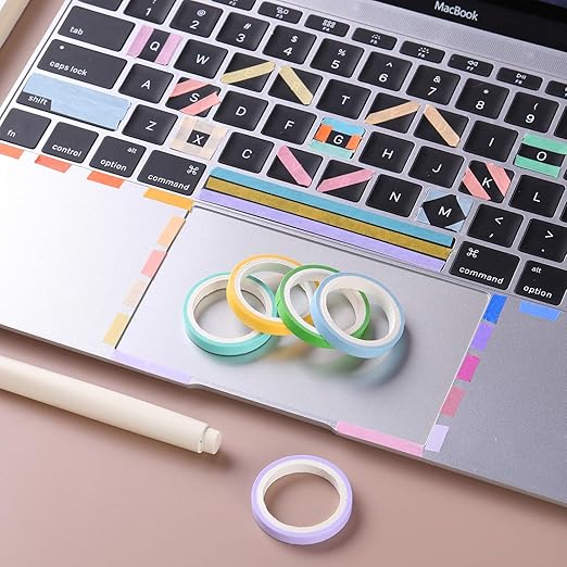 WAPETASHI Washi Masking Tape Set 60 Rolls 5mm (0.2 inch) Wide Decorative Craft Tape Collection for Scrapbook DIY Crafts Gift Wrapping Planners