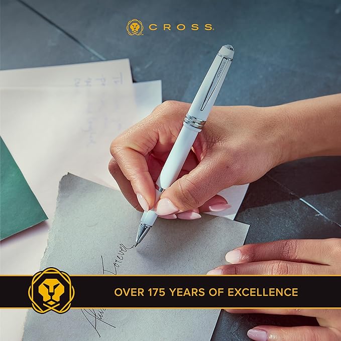 Cross Bailey Light Refillable Rollerball Pen Presented in a Everyday Gift Box - Medium Point, Black Ink, Red