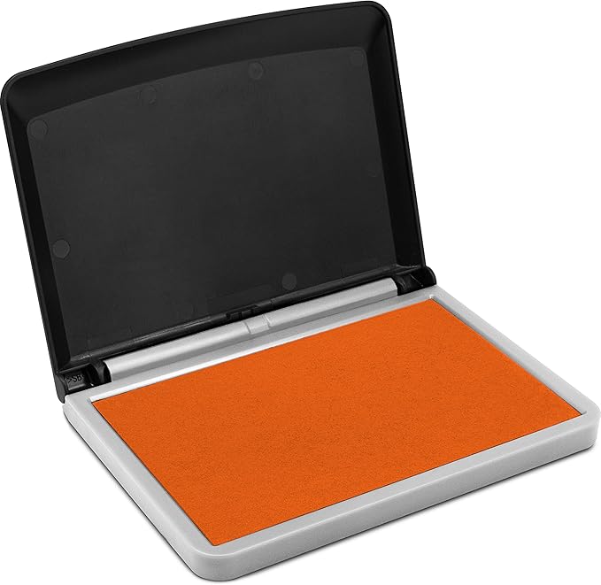 MaxMark Large Orange Stamp Pad - 2-3/4" by 4-1/4" - Premium Quality Felt Pad