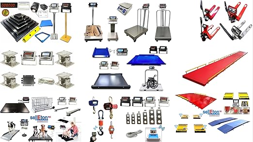 SellEton SL-7x10-1K Heavy-Duty, Industrial Floor Scale, Metal Indicator with Platform Scale (84" x 120", 1000 lbs x 0.2 lb)