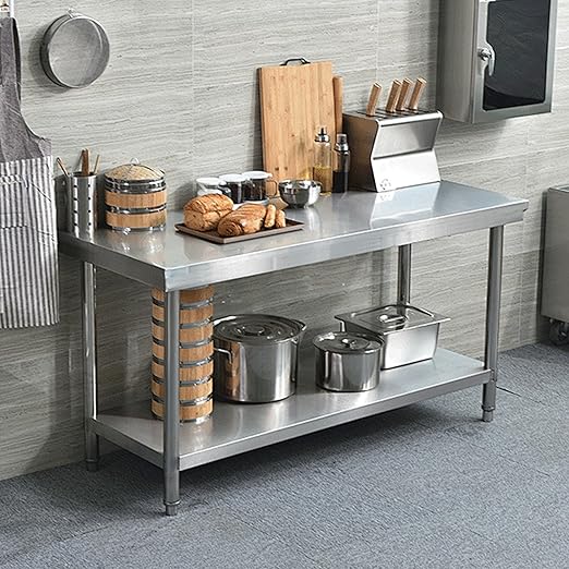 Stainless Steel Table for Prep & Work with Wheels 24 x 30 Inches, NSF Commercial Heavy Duty Food Prep Worktable with Undershelf for Restaurant, Home and Hotel Christmas Preparation Table