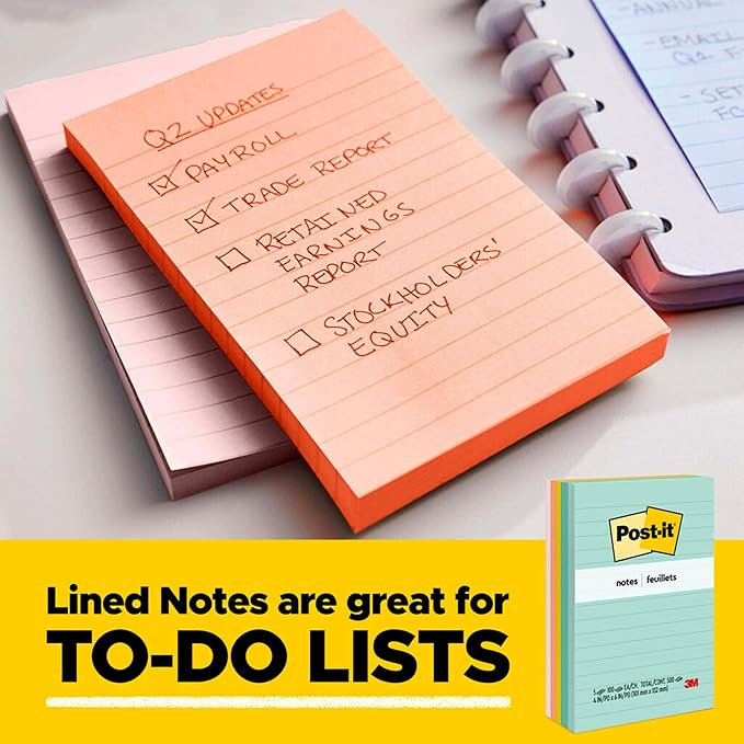 Post-it Notes, 3 in x 5 in, 5 Sticky Notes Pads, 100 Sheets per Pad, Poptimistic Collection, School Supplies and Office Products, The Original Post-it Note