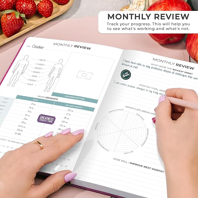 Clever Fox Weekly Meal Planner - Weekly & Daily Meal Prep Journal with Shopping and Grocery Lists for Menu Planning, Healthy Diet & Weight Loss Tracking, Lasts 1 Year, Undated, A5 - Fuchsia