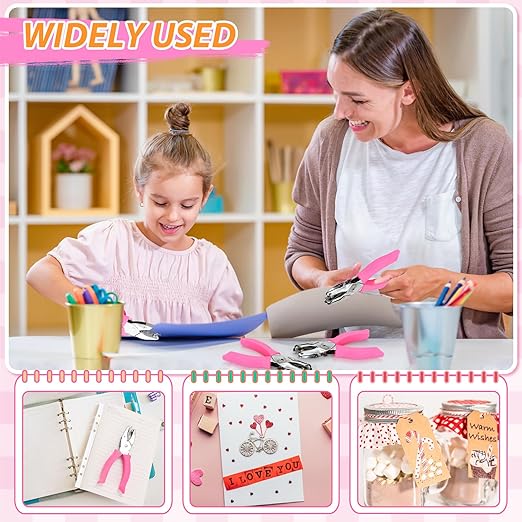 6 Pcs Hole Punch Set for Crafts - 1/16" 1/8" 1/4" Shapes (Circle, Heart, Star, Triangle) with Soft-Grip Handles | Paper Puncher for Binders, Scrapbooking, School, Card Making