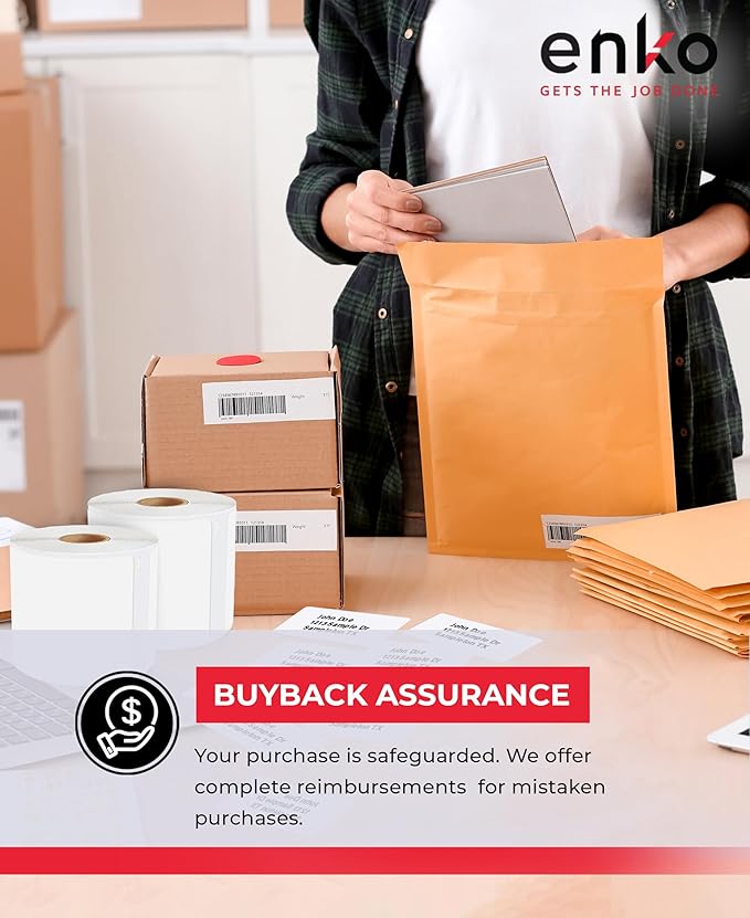enKo (24 Rolls, 7,200 Labels) Address, Shipping & Barcode Labels 30256 (2-5/16 x 4") Compatible for Dymo LabelWriter