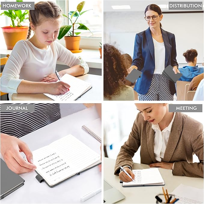 feela 15 Pack Pocket Small Notebooks Bulk, Mini Cute Notepads Hardcover College Ruled Lined Journals with Pen Holder for School Business Memos, with 15 Black Pens, 3.5”x 5.5”, A6, Gray