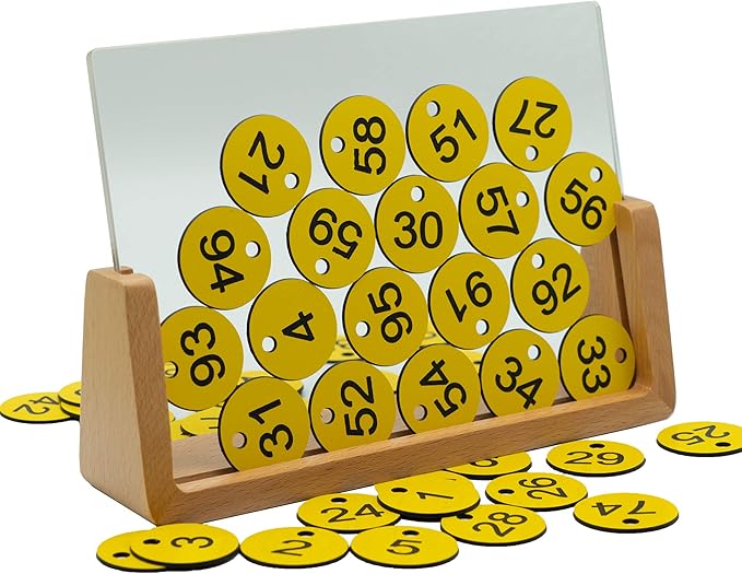 StayMax Plastic ID Number Tags Engraved Tags Key Tags Without Key Rings (1-50, Yellow)
