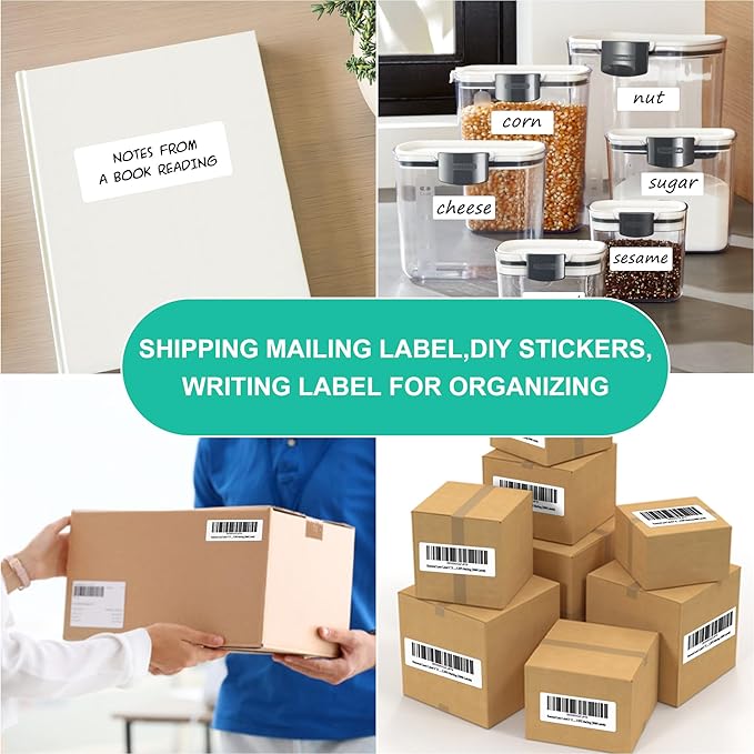 L LIKED 2" x 4" Label Stickers, Printable White 10 per Sheets Total 300 Labels, for Laser/Inkjet Printing - Matte (300 Labels)