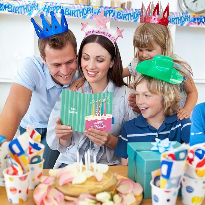 24 Pack Scented Birthday Cards with Envelopes & Stickers, 4x6 Inch Bulk Scratch and Sniff Greeting Cards, Happy Birthday Notes for Family, Kids, Friends, Parties and Office Celebrations