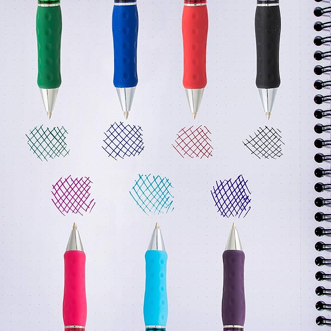 Pentel RSVP Super RT Ballpoint Pen, (0.7mm) Fine Line, Assorted Ink, (DPSV), 4-pk - BX477BP4M1