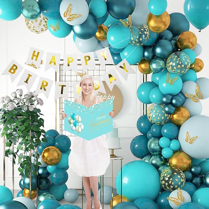 Jumbo Birthday Card, 22 x 14 Inch Extra Large Greeting Card with Envelope for Her, Happy Birthday Giant Guest Book, Oversize Birthday Party Signs Decorations Supplies for Women Girls Wife Mother