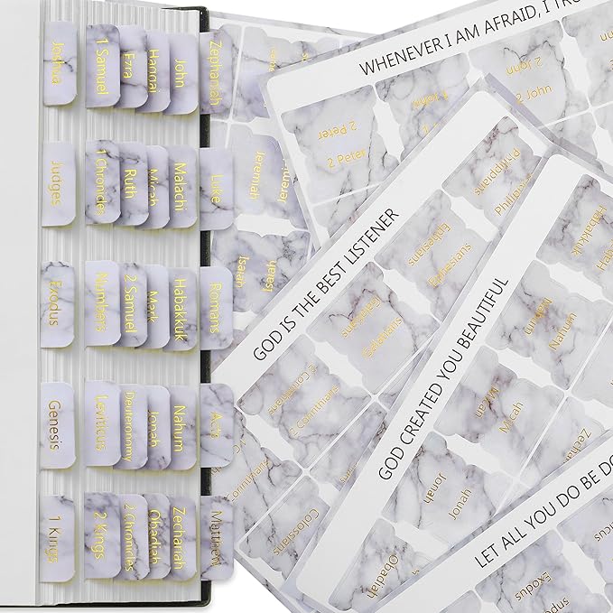 Mr. Pen- Bible Tabs, 75 Tabs, Marble Design, Gold Foil Lettering, Laminated Bible Tabs for Women and Men, Bible Tabs for Study Bible Index Tabs, Bible Book Tabs, Bible Labels Tabs
