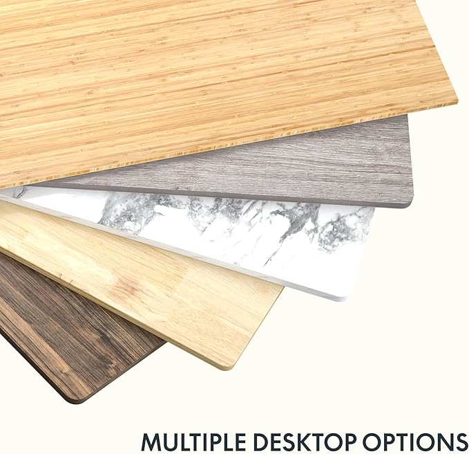 FLEXISPOT EN1 One-Piece Standing Desk, 48 x 30 Inches Electric Height Adjustable Desk for Home Office (White Frame + Gray Wood Desktop, 2 Packages)