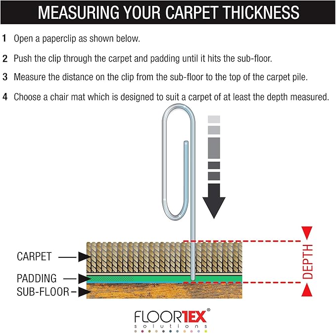 Floortex® Advantagemat® Vinyl Lipped Chair Mat for Carpets up to 1/4" - 45" x 53"