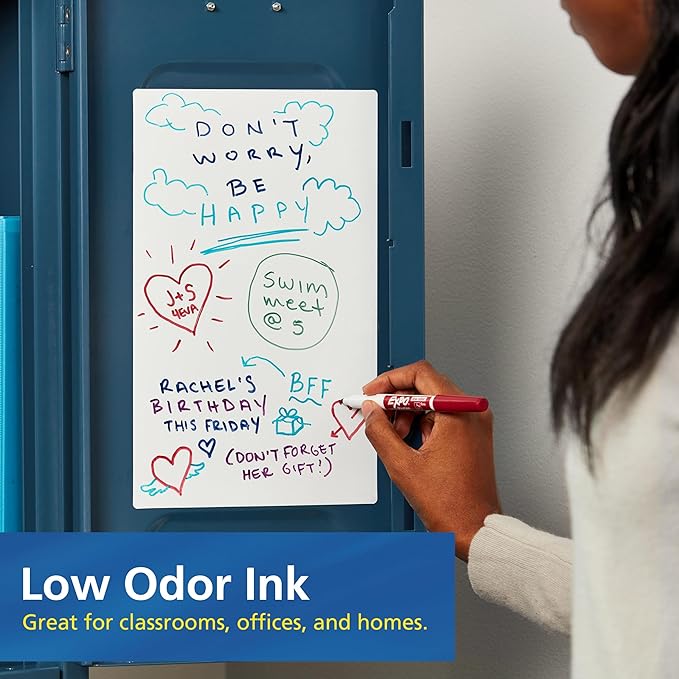 EXPO Low Odor Dry Erase Markers, Fine Tip, Black, (Pack of 6, 216 Count Total)