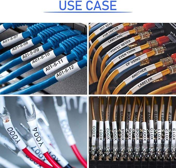 10PK Compatible for Ptouch HSe-251 HSe251 HS-251 HS251 Black on White 23.6mm 0.92'' Heat Shrink Tubing for Wire Cable for PT-P710BTPT-P750WPT-P750WVP Label Maker Tape