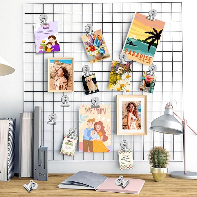 48 Pack Refrigerator Magnets Fridge Magnets, Strong Magnetic Clips, Magnet Clips Heavy Duty, Clip Magnets for Photo Displays, Whiteboard Magnets for Home, Office, Classroom