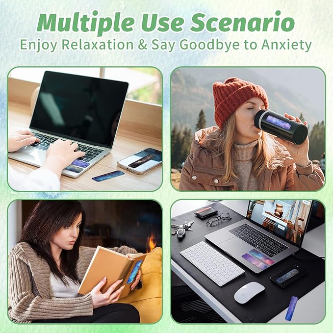 72 Pieces Anxiety Sensory Stickers with Storage Box - Calming Stickers 2 Textured Surface - Fidget Strips for Office & Classroom Desk Adult & Teen Stress (Galaxy)