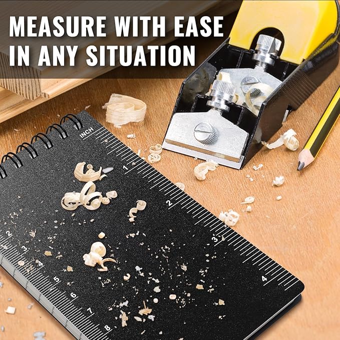 POPYOLA 6 Pack Waterproof Pocket Notebook, 3x5 Pocket Notepad, All Weather Mini Spiral Notepad, Write in the Rain Police Notepad with 100 Squared Pages for Outdoor Home Office School, Black