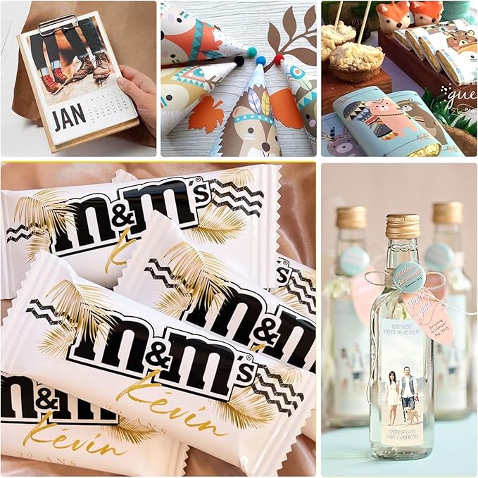 HTVRONT Glossy Photo Paper for Printer, 100 Sheets Inkjet Printer Paper for Chip Bag Paper—Instant Dry Photo Paper 8.5 x 11 Glossy 180gsm
