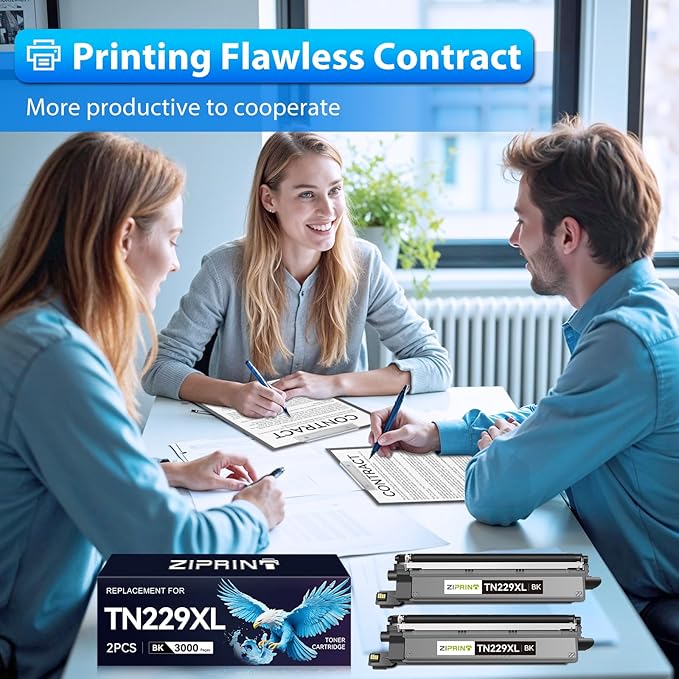 TN229XL Black Toner TN229XLBK 2 Pack Compatible Replacement for Brother TN229XL TN229 Black Toner Cartridges for Brother MFC-L3780CDW HL-L3280CDW MFC-L3720CDW HL-L3220CDW Printer