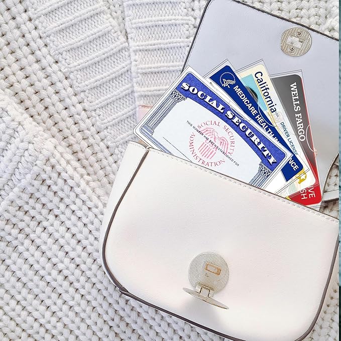 6 Pack Card Protector Social Security, Medicare, Credit & Driver's License Sleeve 3.8x2.32in