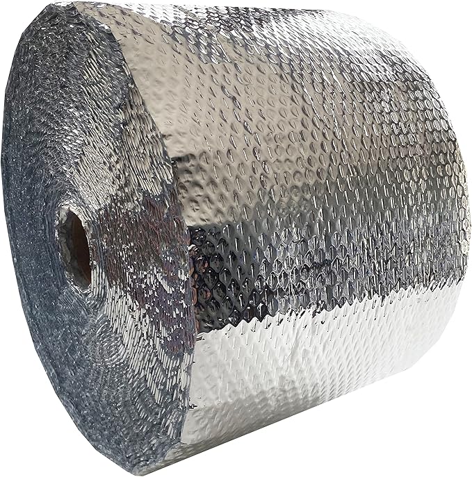 USA Reflective Insulation Roll, Bubble Insulation Roll for Summer Heat, Bubble Pack , 12" Width x 125' Length, Reflective for Colder Climates