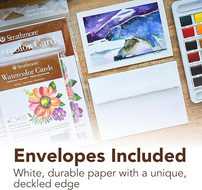 Strathmore Watercolor Postcard Pad, 4x6 inches, 15 Pack - Custom Greeting Cards for Weddings, Events, Birthdays