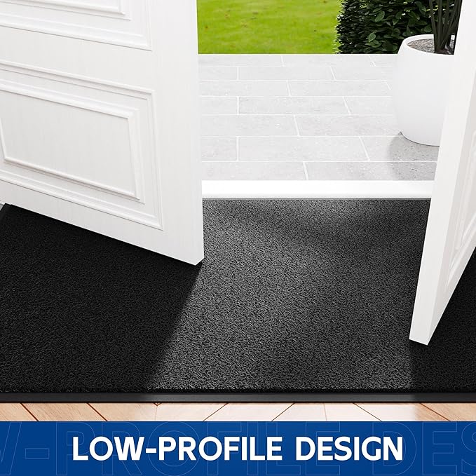 Sturdy Front Door Mat, 72" x 24" Heavy Duty Indoor Outdoor Doormat for Entryway, Fade Resistant, Waterproof Low Profile Entry Mat, Non Slip Welcome Mat for Outside Entrance, Patio, Home