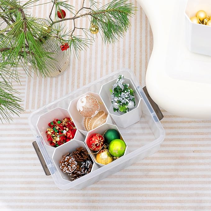 Citylife 17 QT Plastic Storage Bins Clear Storage Box with Lids Multipurpose Stackable Storage Containers for Organizing Tool, Craft, Crayon