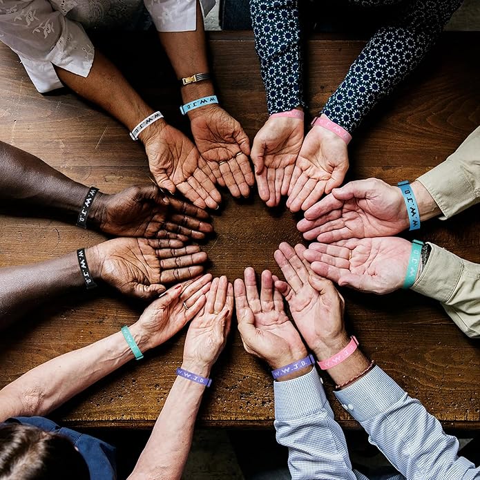 6PCS WWJD Bracelet for Women Men, Christian Gifts Wristbands, WWJD Rubber Bracelets - What Would Jesus Do Silicone Bracelet