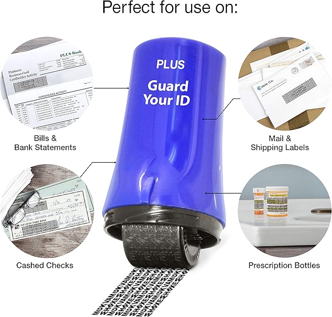 Guard Your ID Confidential Security Roller Set Advanced 2.0 for Identity Theft Protection Redacting (Regular 3-Pack, Blue)