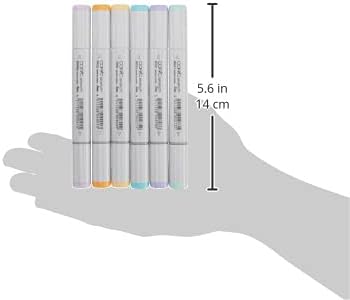 Copic Sketch Alcohol Markers, 6 Color Dual Tip Art Marker Set – Blendable Brush Tips for Drawing, Sketching, and Illustration – Professional Set for Adults/Teen Artists & Creators - Pale Pastels