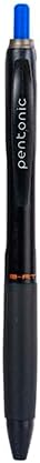 Pentonic BR-T Retractable Ballpoint Pens, 12 Count, Blue Ink, 0.7 mm Fine Point, Smooth Writing For Journaling, Office & School (PEN12123)