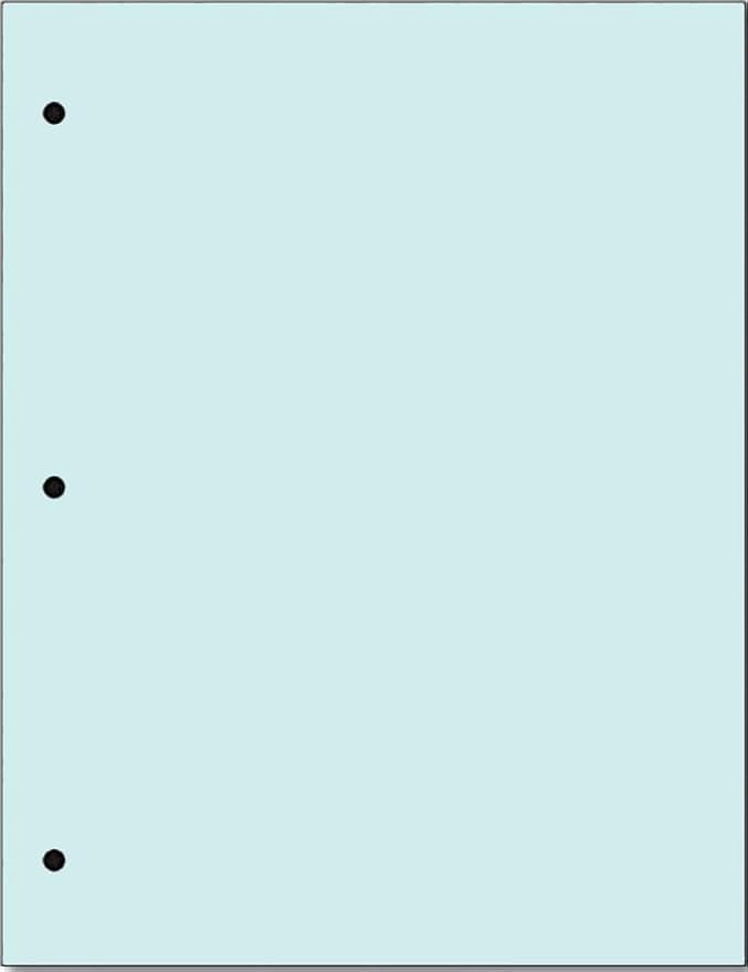Copy And Printing Color Paper, 20 Lb. 3 Hole Punch 500 Sheets Per Ream. (Blue)