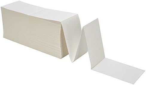 MFLABEL® 8 Stacks Fanfold 4" x 6" Direct Thermal Labels White Perforated Shipping Label (2,000 Labels per Stack) (8 Stacks)