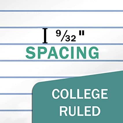 Loose Leaf Paper, 900 Sheets, 6 Pack, College Ruled, 8" x 10.5", 56 gsm Bulk Office Filler Paper, 3 Hole Punched, 150 Sheets/Pack, College Ruled Paper for 3 Ring Binder, Notebook Paper, White
