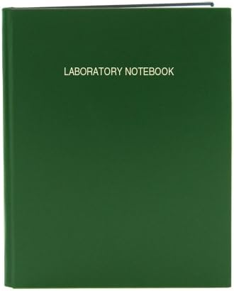 BookFactory Extra Large Lab Notebook - 312 Pages (.25" Grid Format), 8 7/8" x 13 1/2" (Oversized), Green Imitation Leather Cover, Section Sewn Hardbound Laboratory Notebook (LIRPE-312-OGR-A-LGT1)