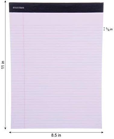Mintra Office Legal Pads, ((xBasic, 8.5in x 11in, Narrow (Pastel), 36pk (6-6pks))