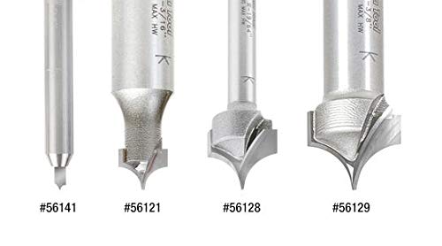 Amana Tool 56123 Carbide Tipped Point Cutting Roundover Router Bit Rounding 1/4 R x 1/2 D x 1/2 x 1/4 Shank x 2 Inch Long