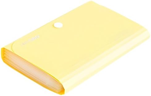 Expanding File Folder, Subdivision Accordion File Folder Mini Organizer PP Wallet for Cards,Coupons,Receipt,Tax Item or Changes,7x4.5 Inches,12 Pockets with Tabs and Check Case(Yellow)