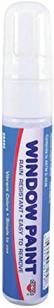 Cosco Window Paint Marker, for Car Windows, Mirror, Storefront Window, Wedding, Parades and Party Decorations, White Ink (098179)