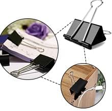 Black Binder Clips, 72 Pack, Standard 41mm, 1.6 Inch, Large Clips, Capacity 0.66 Inch, Binder Clips Large Size, Large Paper Clips, Office Clips, Great Binder Clips